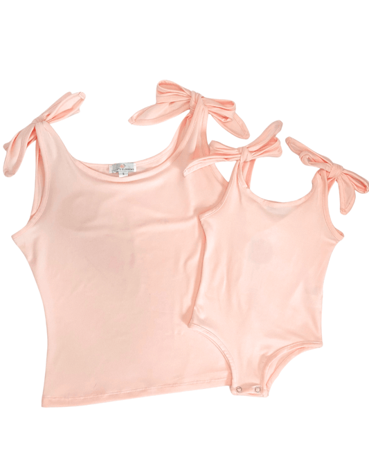 Madden Tie Shoulder Tank Top & Leotard - Pink