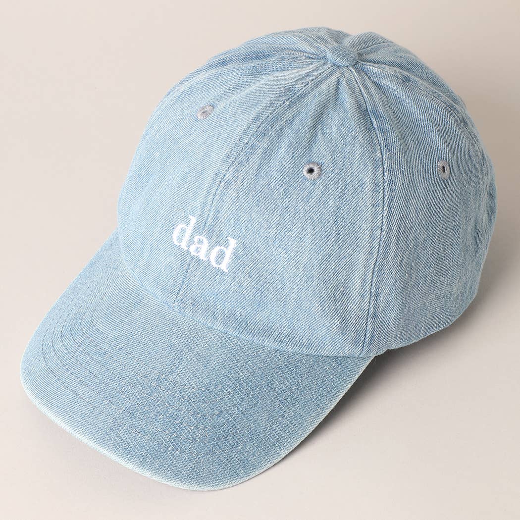 Father's Day Gift Dad Text Embroidered Denim Cap