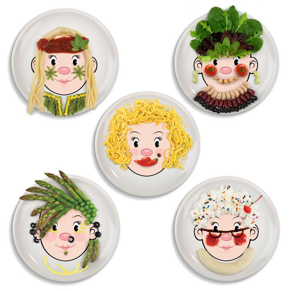 Ms Food Face - Dinner Plate - Girl Lt