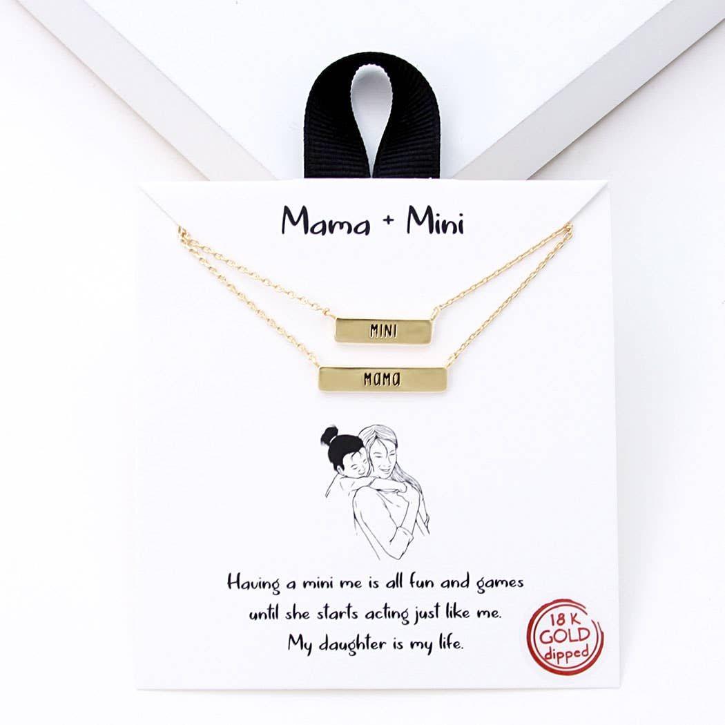 Gold-Dipped Mama Mini Necklace Set