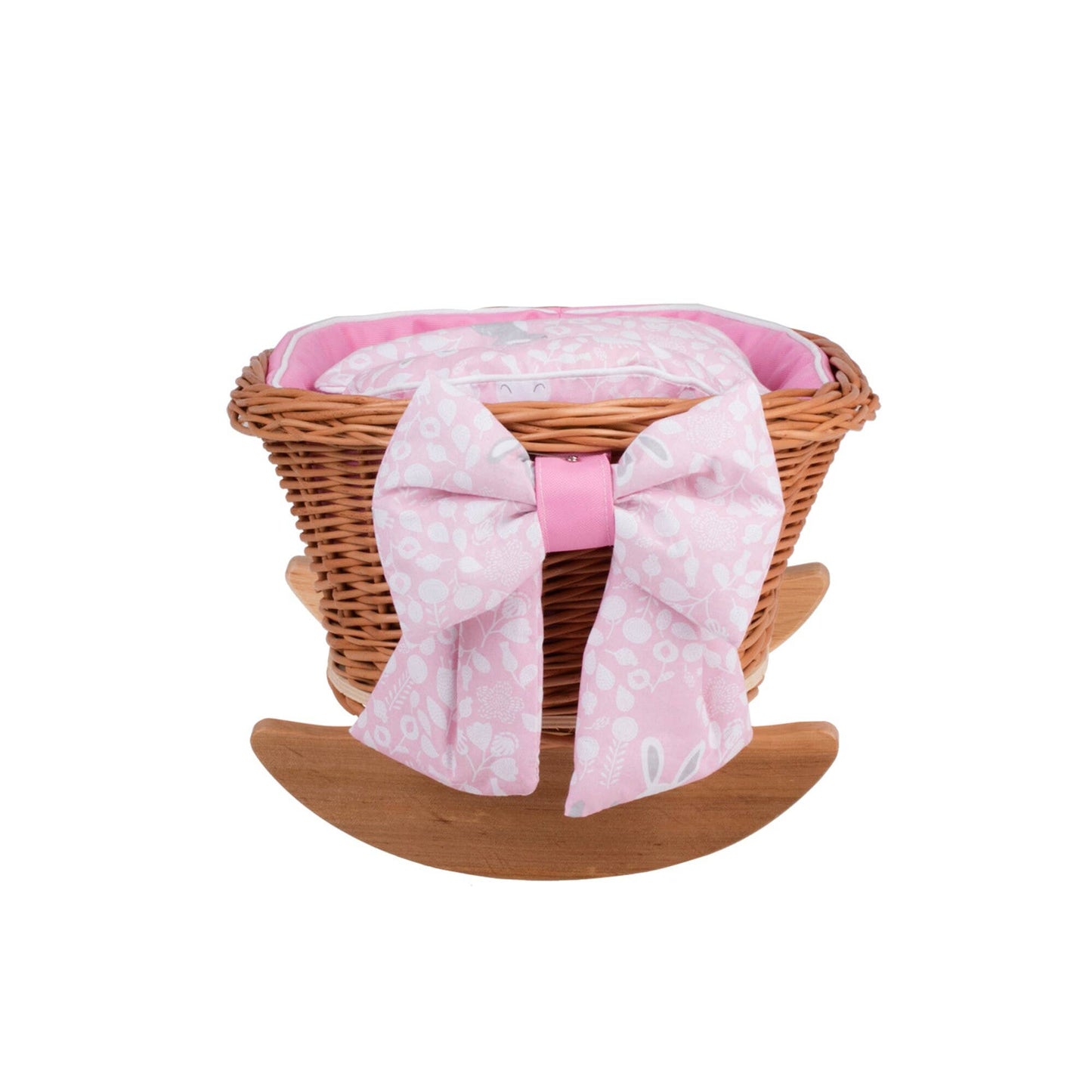 High Wicker Pram And Cradle With Bedding