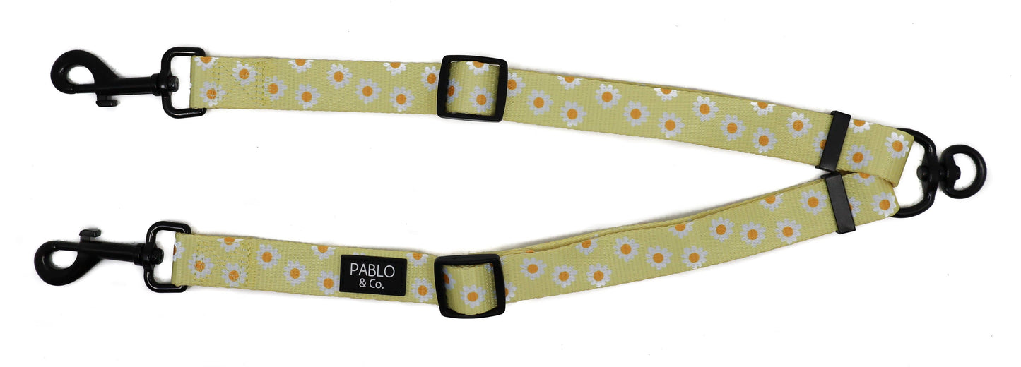 Yellow Daisy: Adjustable Dog Leash Splitter