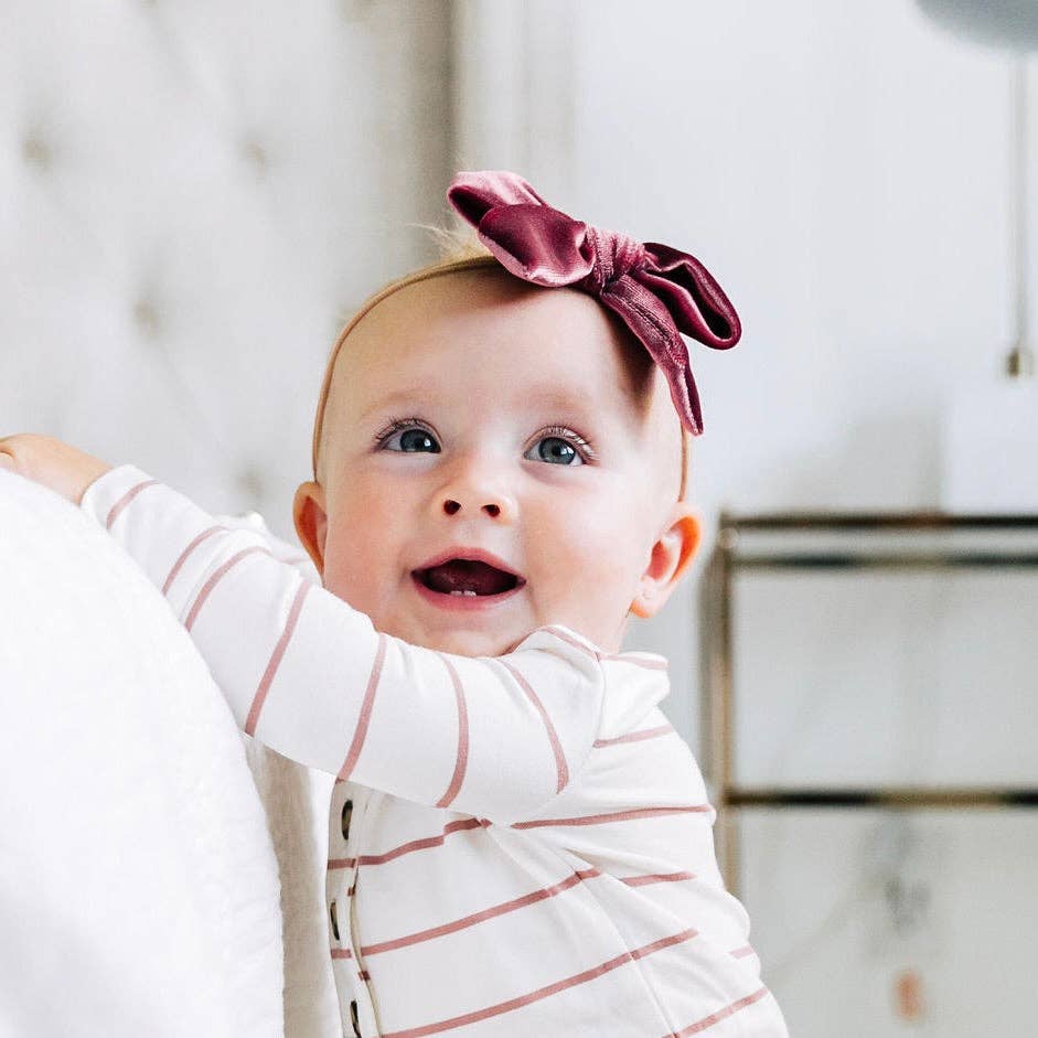 Velvet Bow Headband 3 Pack: Rose