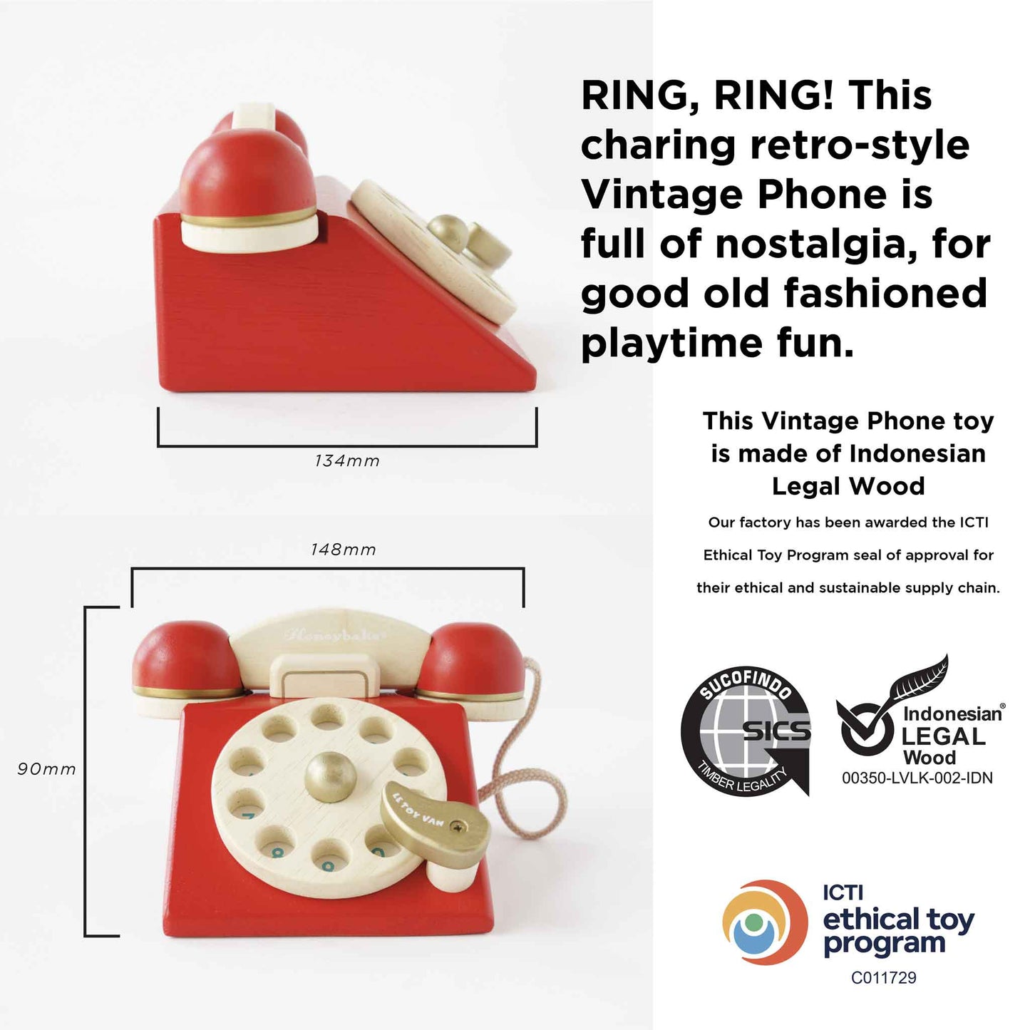 Vintage Wooden Phone