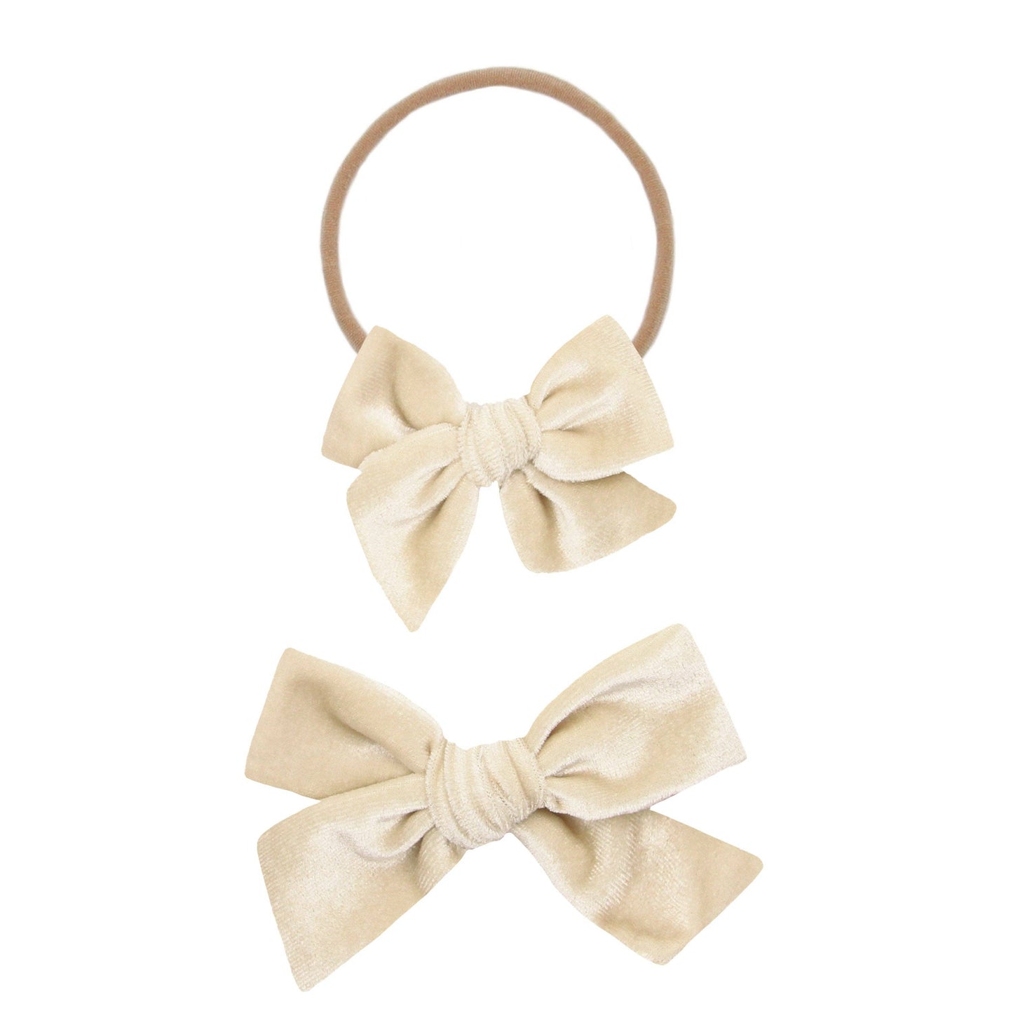 Velvet Bow Headband 3 Pack: Rose