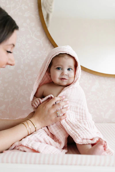 Bath- Infant Hooded Towel Blush