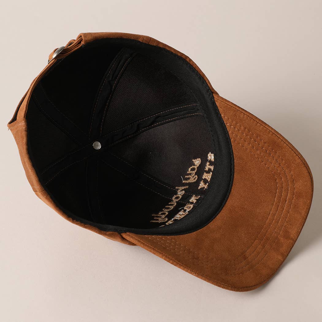 Say howdy STAY ROWDY Embroidery Suede Baseball Cap