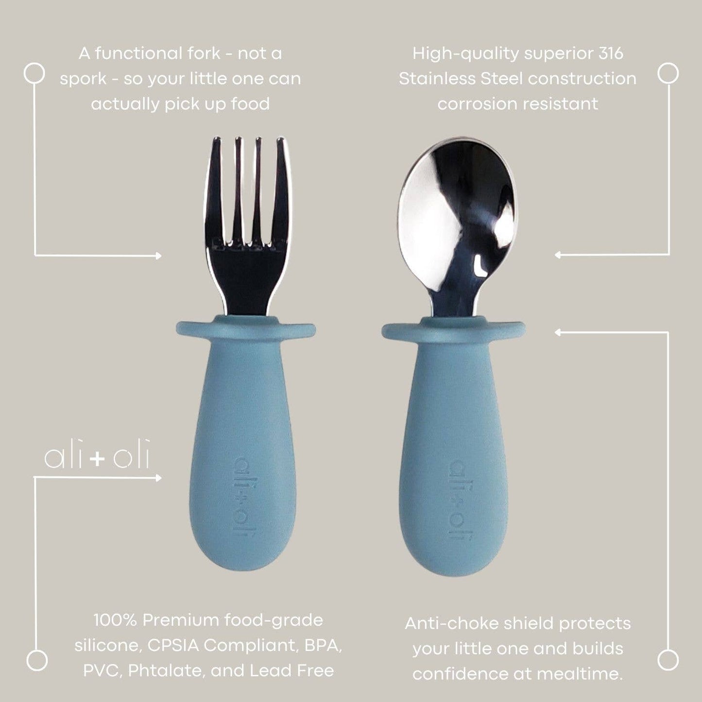 Ali+Oli Spoon & Fork Learning Set for Toddlers  6m+