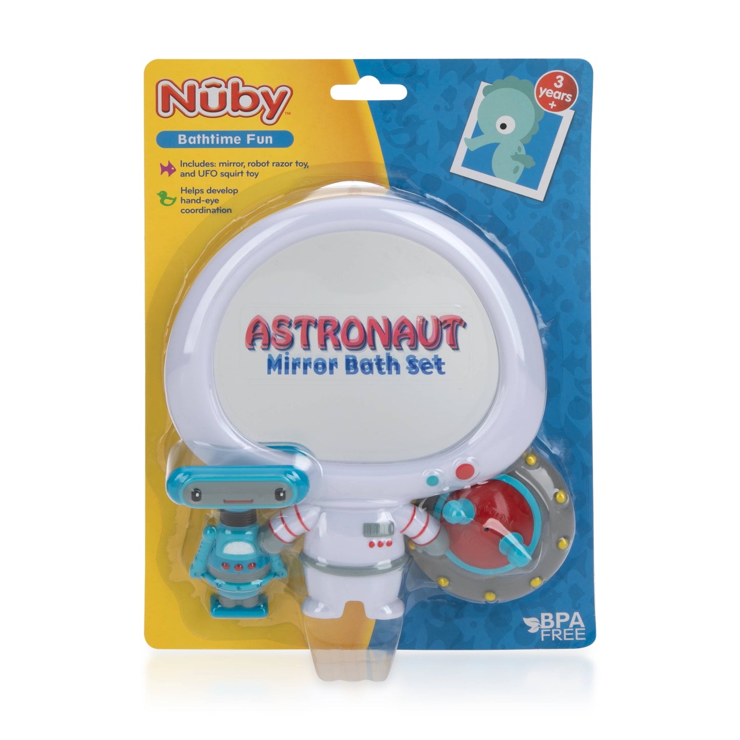 Nuby Awesome Astronaut Mirror 3pc Bath Tub Set