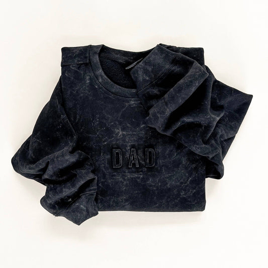 Dad Signature Crewneck - Acid Wash Black