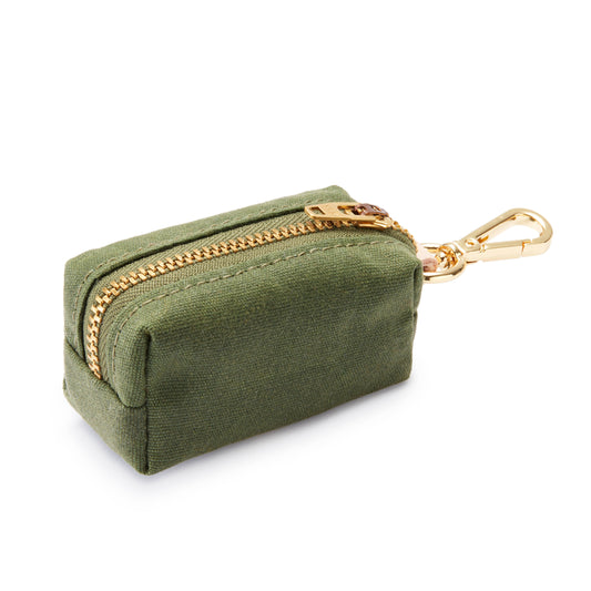 Olive Waxed Canvas Poop Bag Dispenser