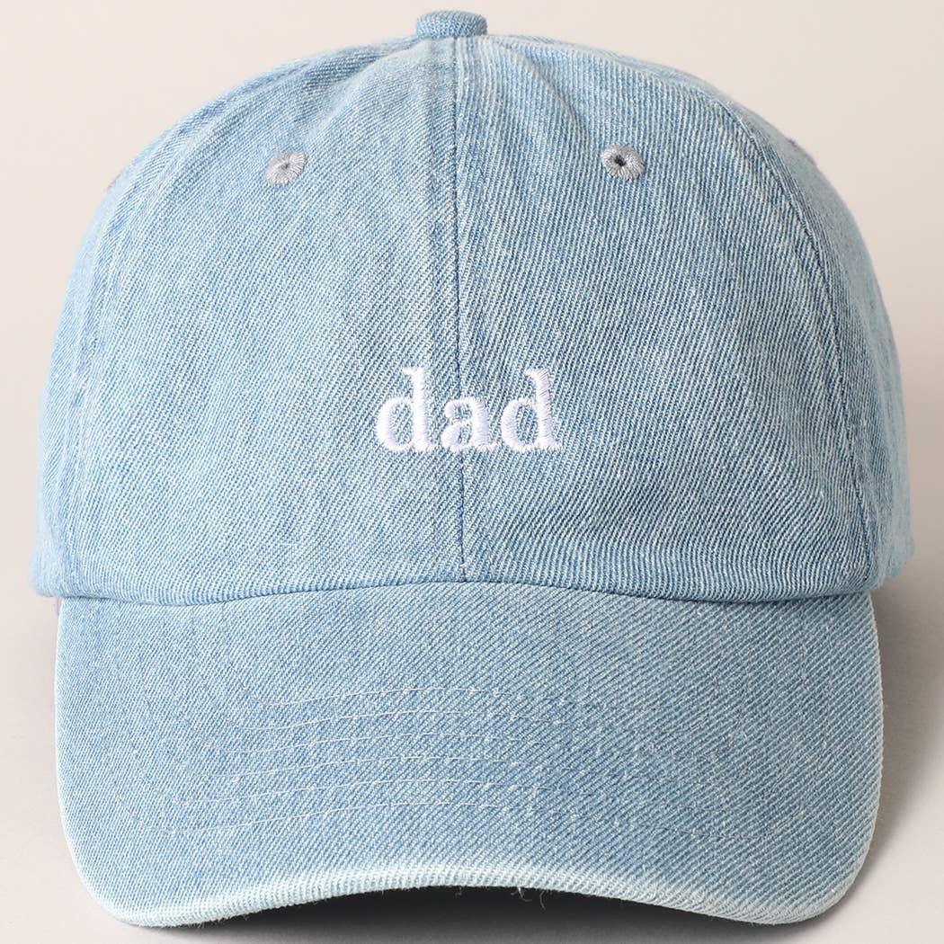 Father's Day Gift Dad Text Embroidered Denim Cap