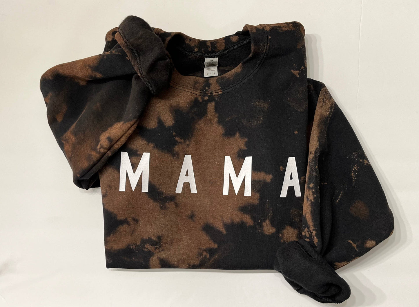 Bleached Mama Sweatshirt/Reverse tie dye mama sweatshirt