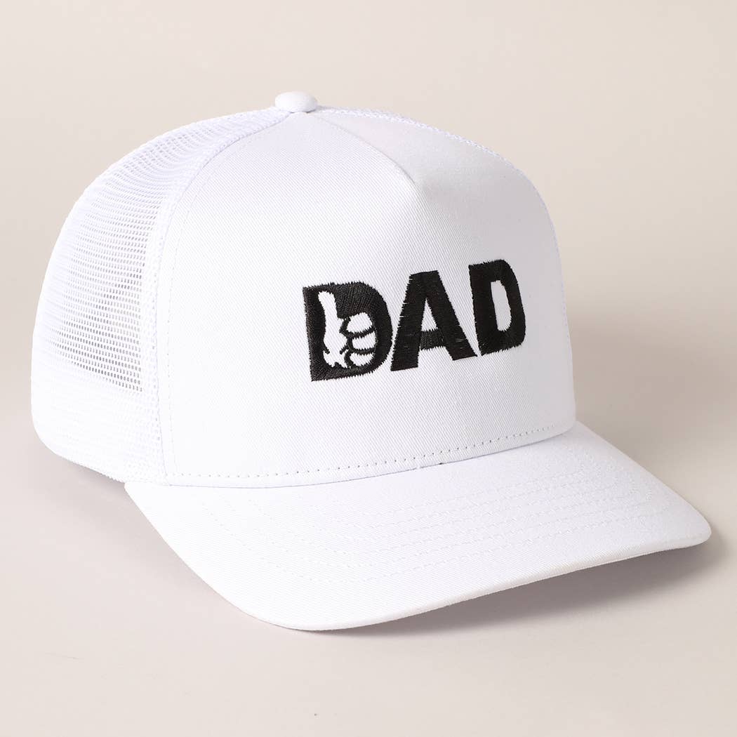 Thumbs Up Dad Father's Day Gift Mesh Back Embroidered Cap