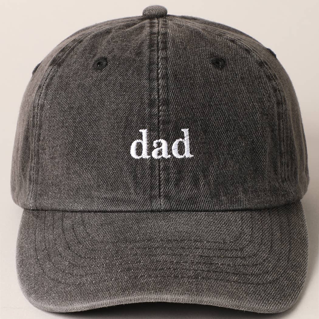 Father's Day Gift Dad Text Embroidered Denim Cap