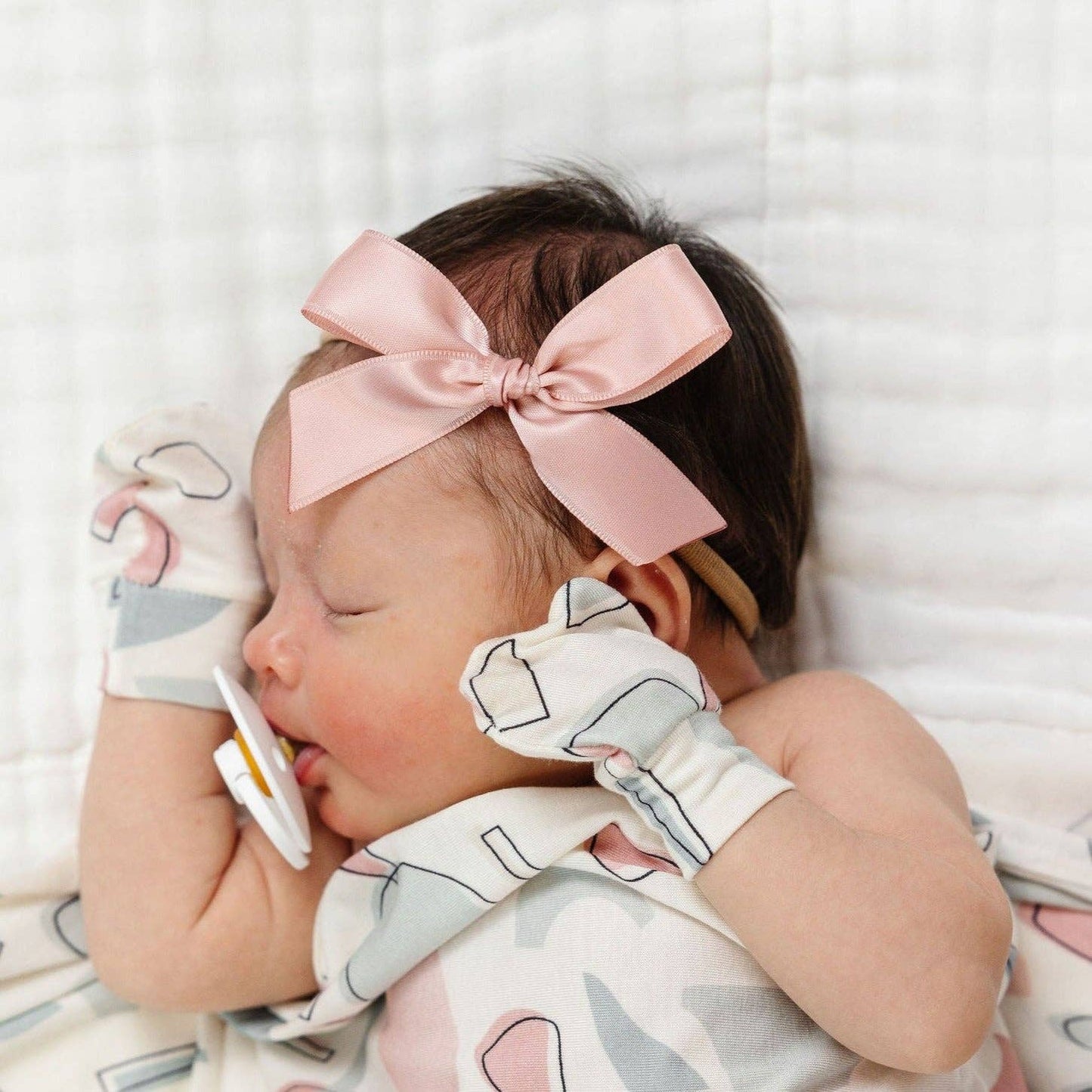 Satin - French Pink Bow Headband