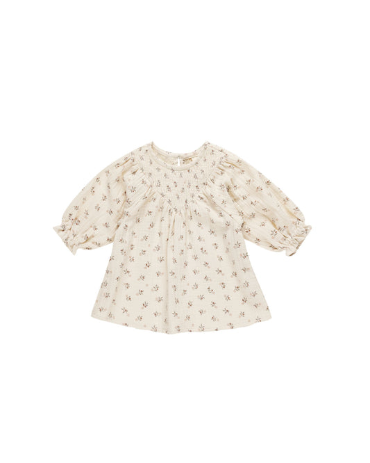 V Smocked Dress || Holly Berry