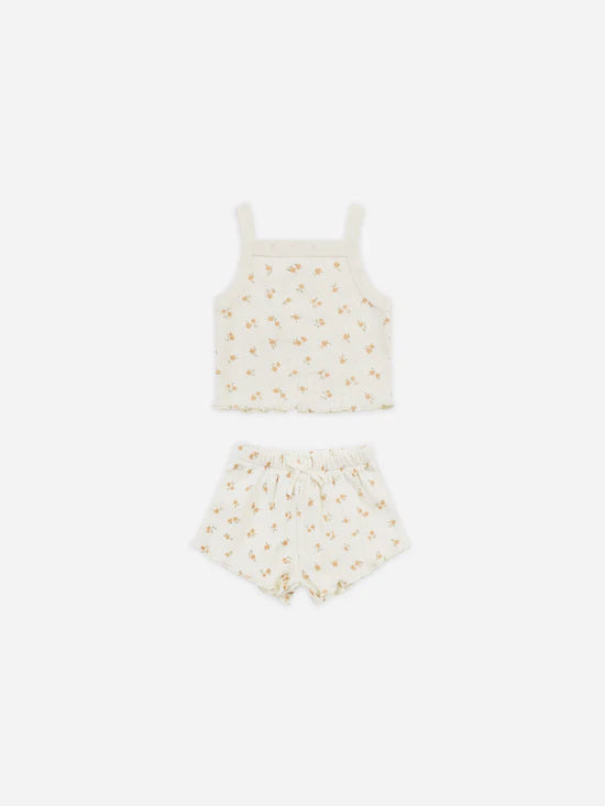 Pointelle Tank & Shortie Set Ditsy Melon