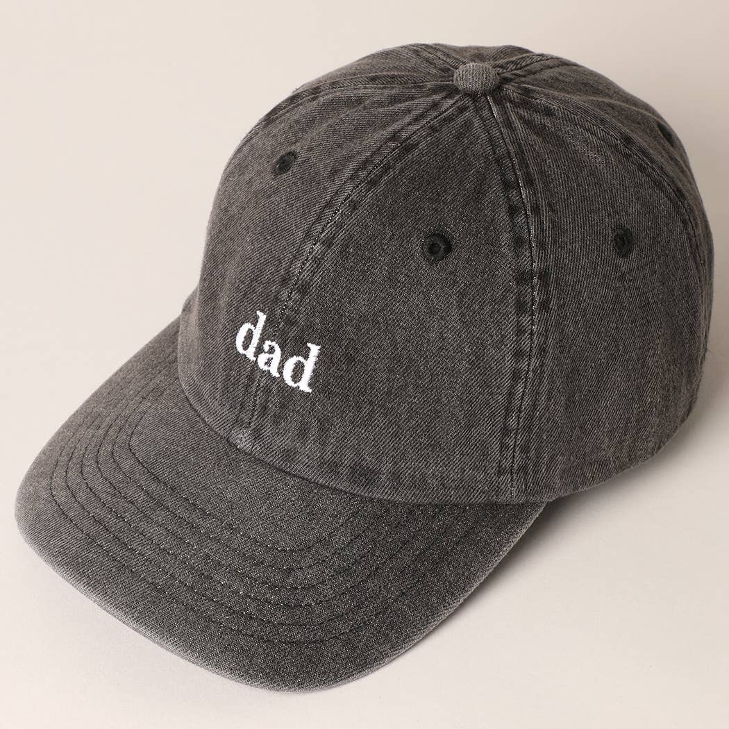 Father's Day Gift Dad Text Embroidered Denim Cap