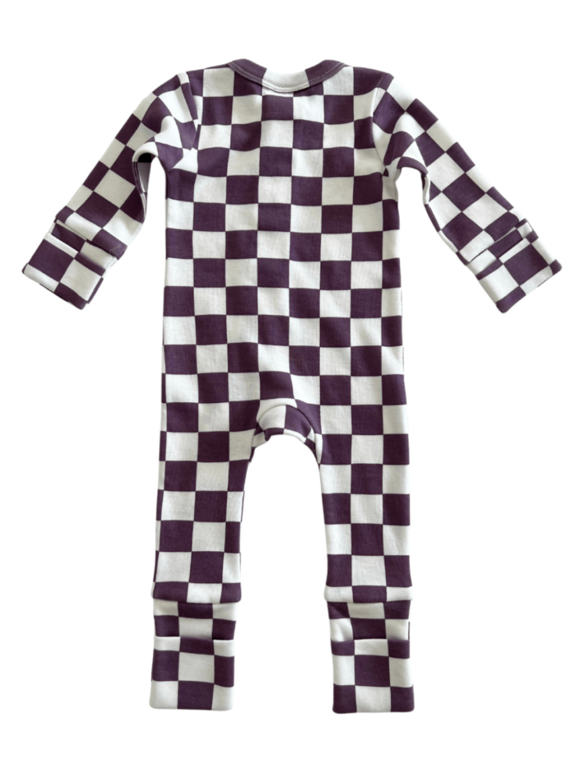 Berry Cheesecake Checkerboard / Organic 2-Way Zip Romper