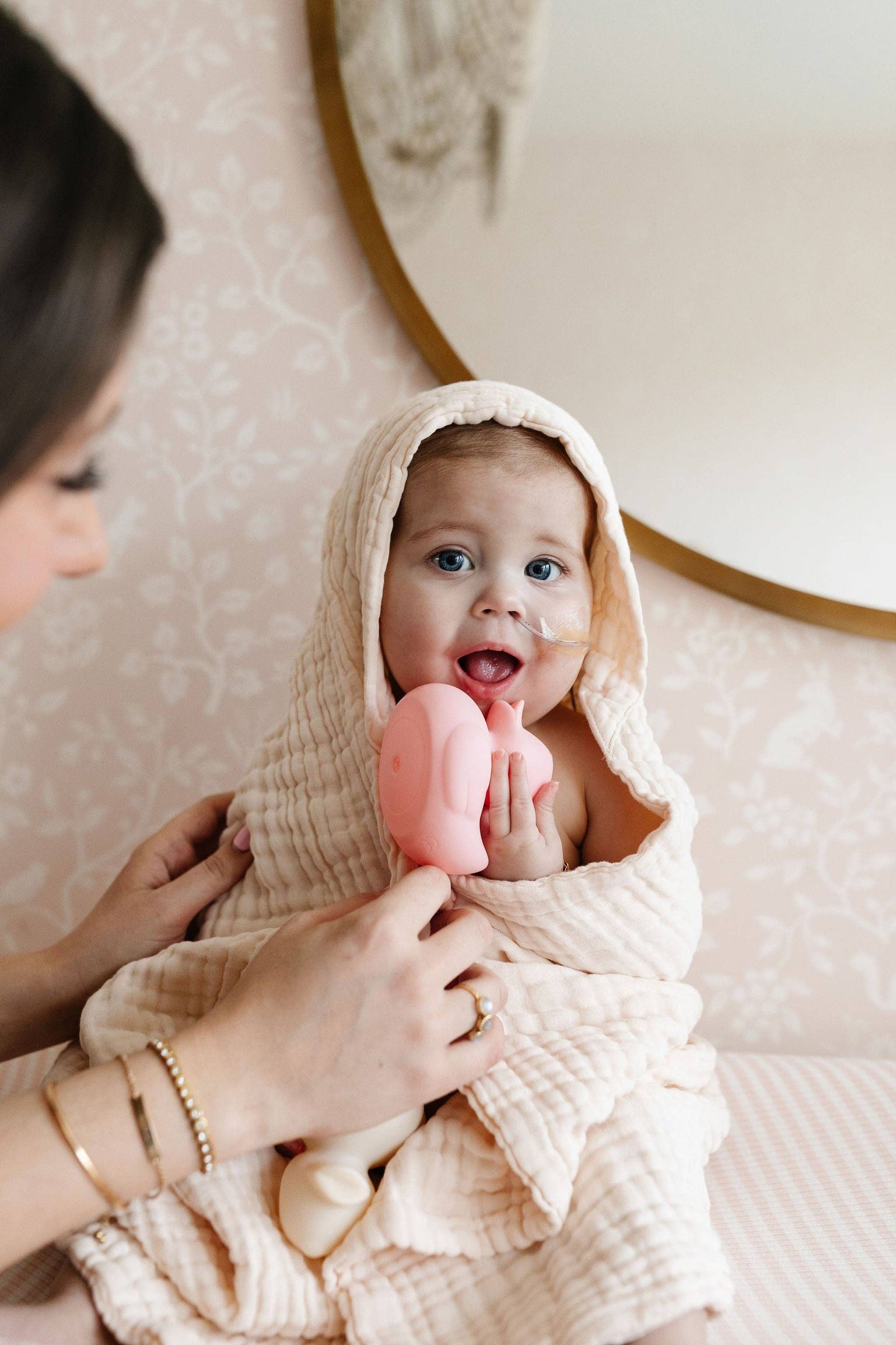 Infant Hooded Bath Towel - Cream