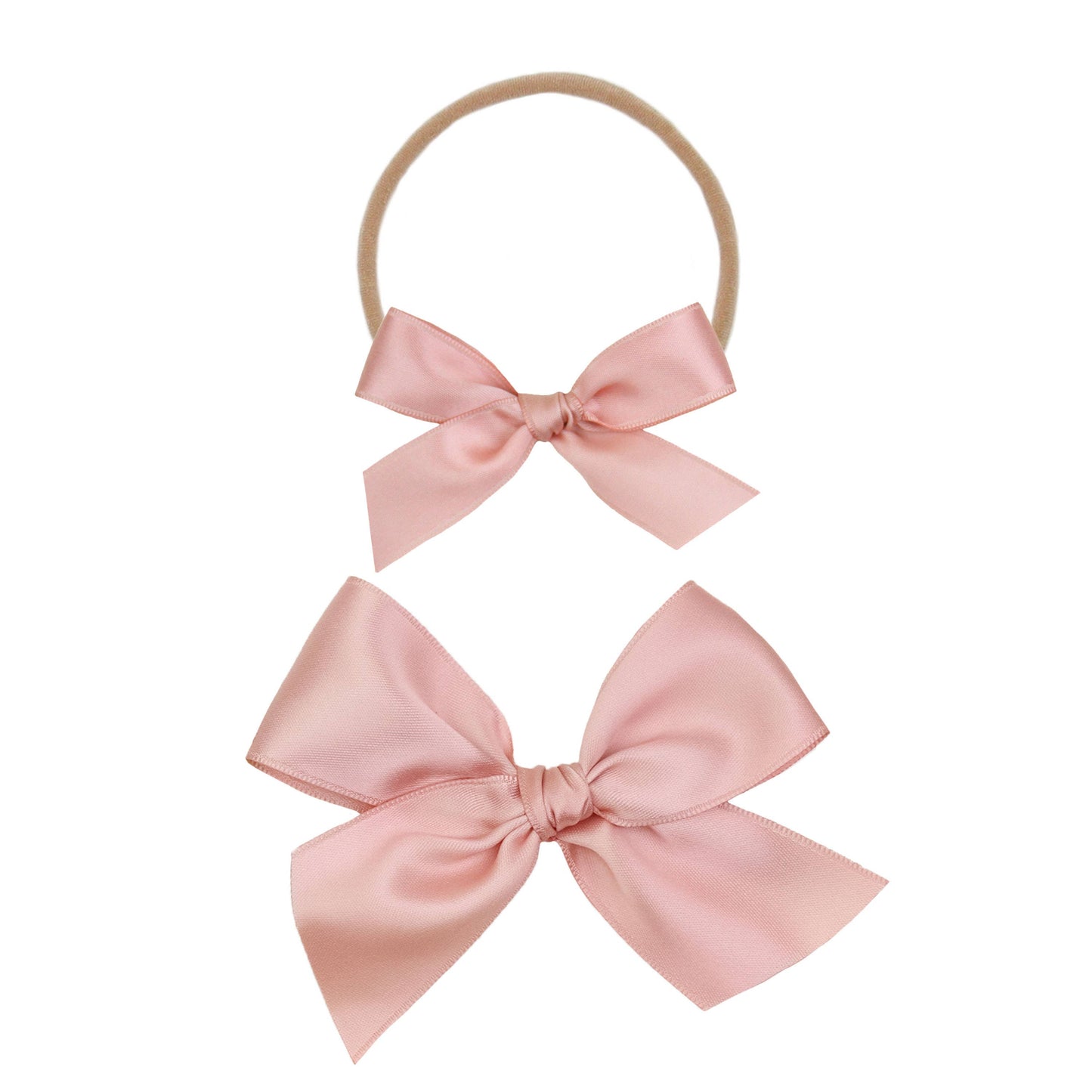 Satin - French Pink Bow Headband