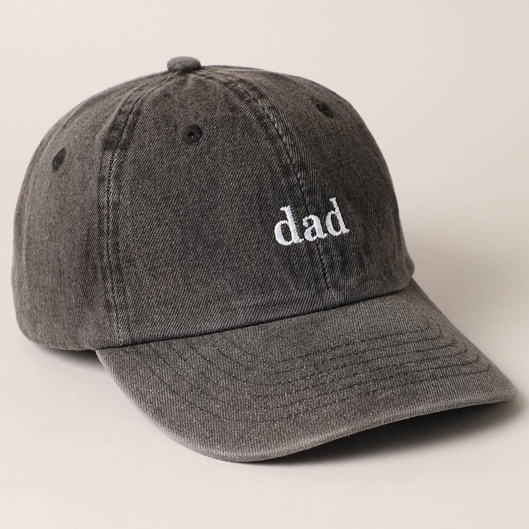 Father's Day Gift Dad Text Embroidered Denim Cap