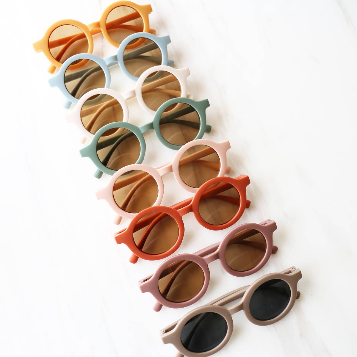 Kid's Round Sunglasses Cute Retro