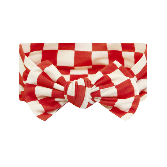 Red Check Headband