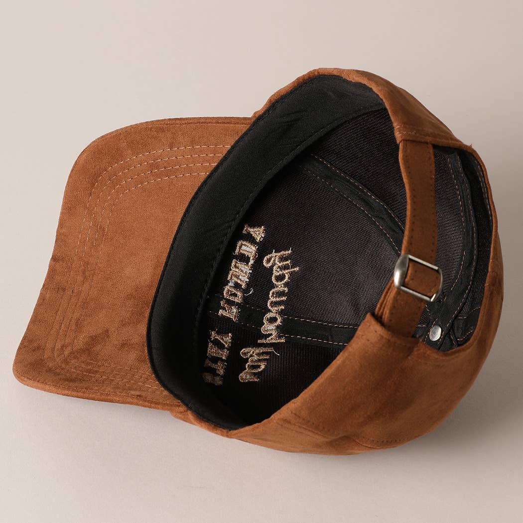 Say howdy STAY ROWDY Embroidery Suede Baseball Cap