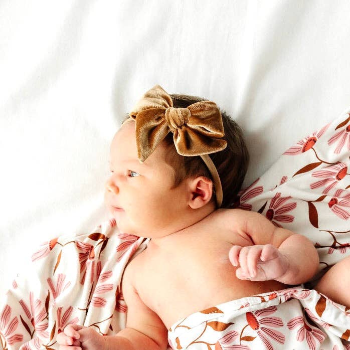 Velvet Bow Headband 3 Pack: Rose