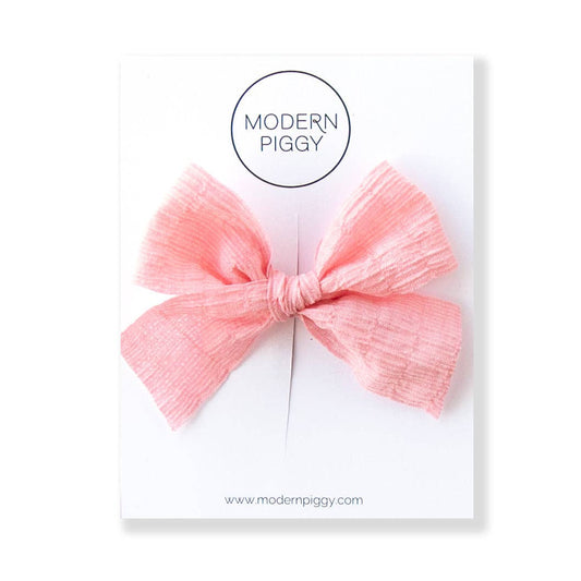 Coral Pink | Ribbon Bow: Alligator Clip