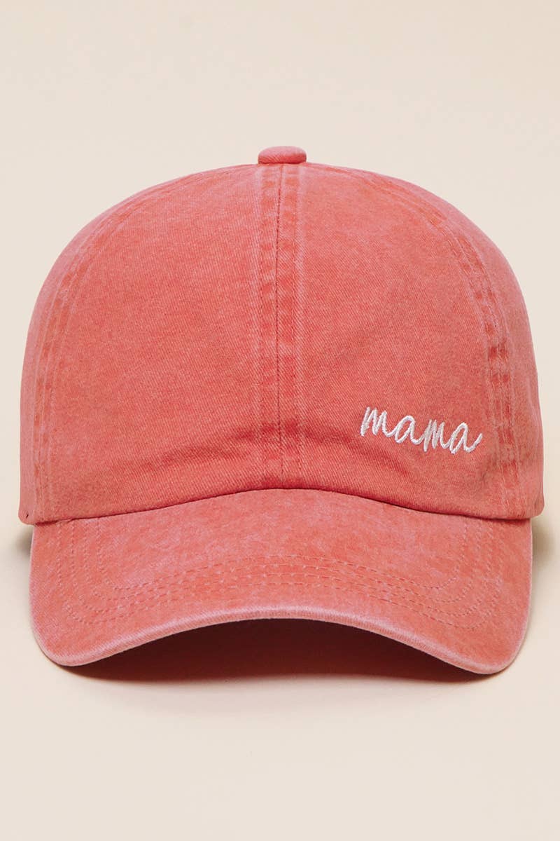 Mama Embroidery Baseball Cap in Burnt Orange