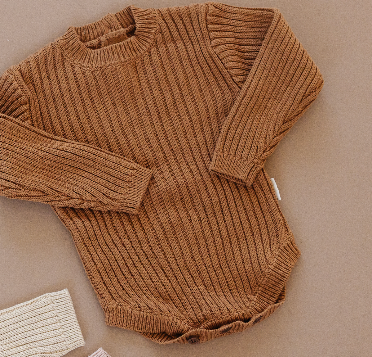 Caramel tan knit bodysuit