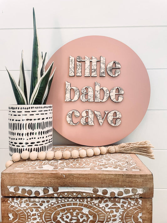 3D Little Babe Cave Boho Nursery Sign